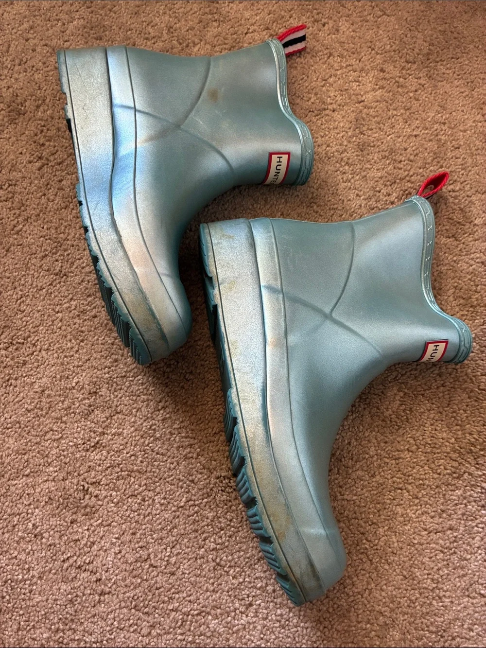 Hunter Women's Original Play Short Nebula Metallic Rain Boots Size 9